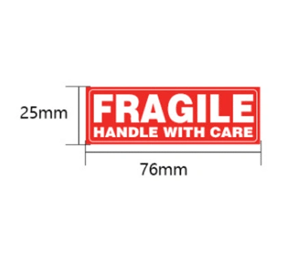 Fragile Stickers 76mm x 25mm 500 Labels Roll