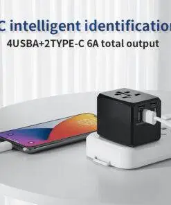 Global Universal Travel Adapter Convertor 4 USB 2 USB-C PD