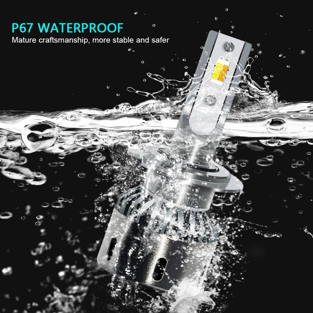 H4 LED Headlight bulbs adjustable colour 3000/4300/6000k low/high beam