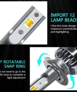 H4 LED Headlight bulbs adjustable colour 3000/4300/6000k low/high beam