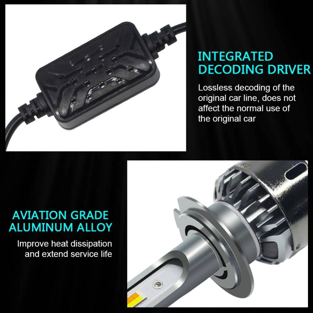 H4 LED Headlight bulbs adjustable colour 3000/4300/6000k low/high beam