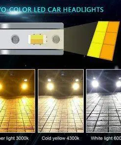 9005 HB3 LED Headlight bulbs adjustable colour 3000/4300/6000k low/high beam