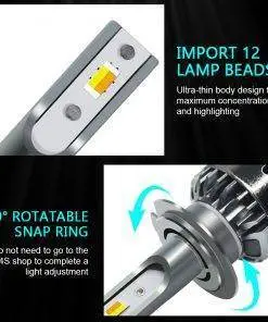 9005 HB3 LED Headlight bulbs adjustable colour 3000/4300/6000k low/high beam