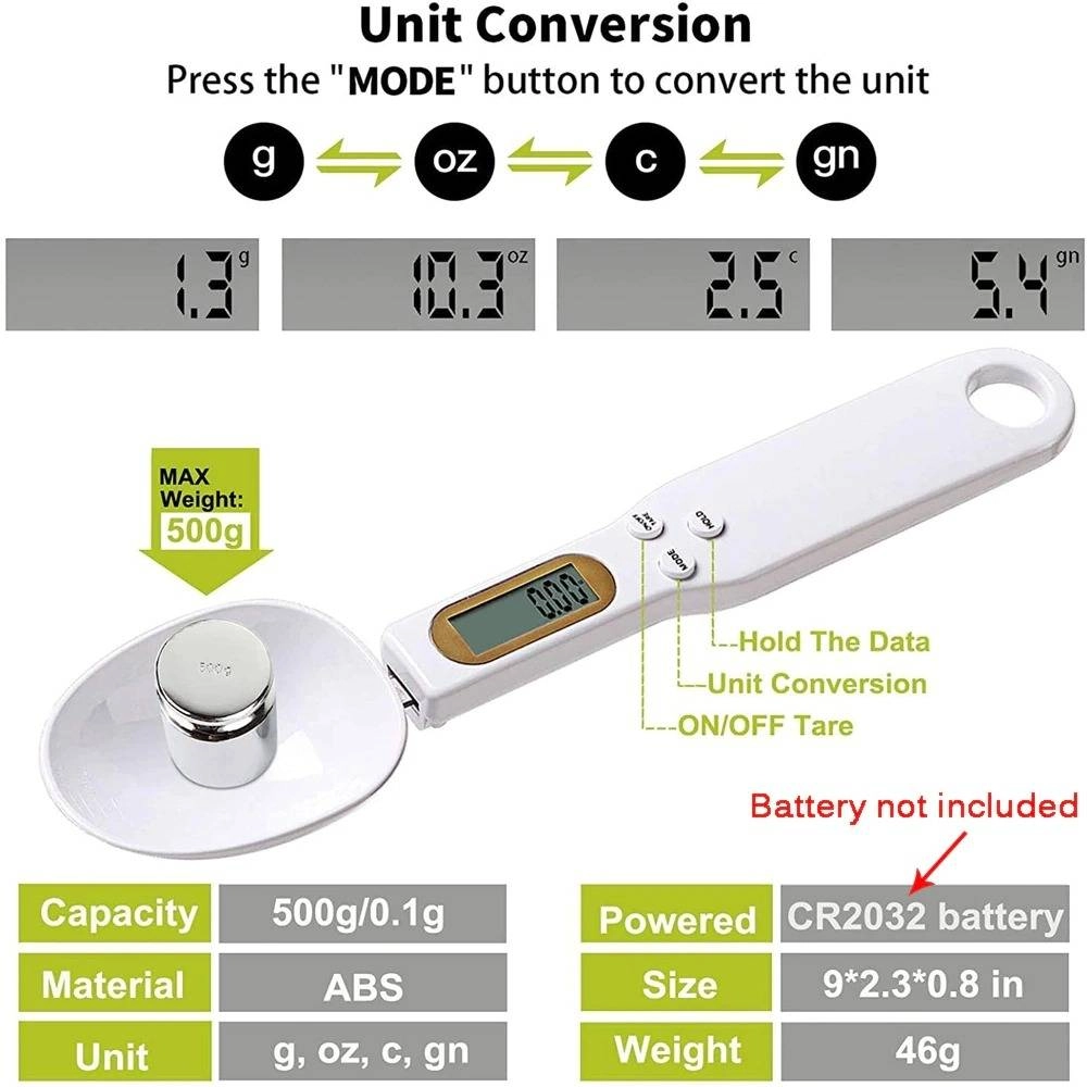 LCD Digital Kitchen Scale Electronic Measuring Spoon 500g