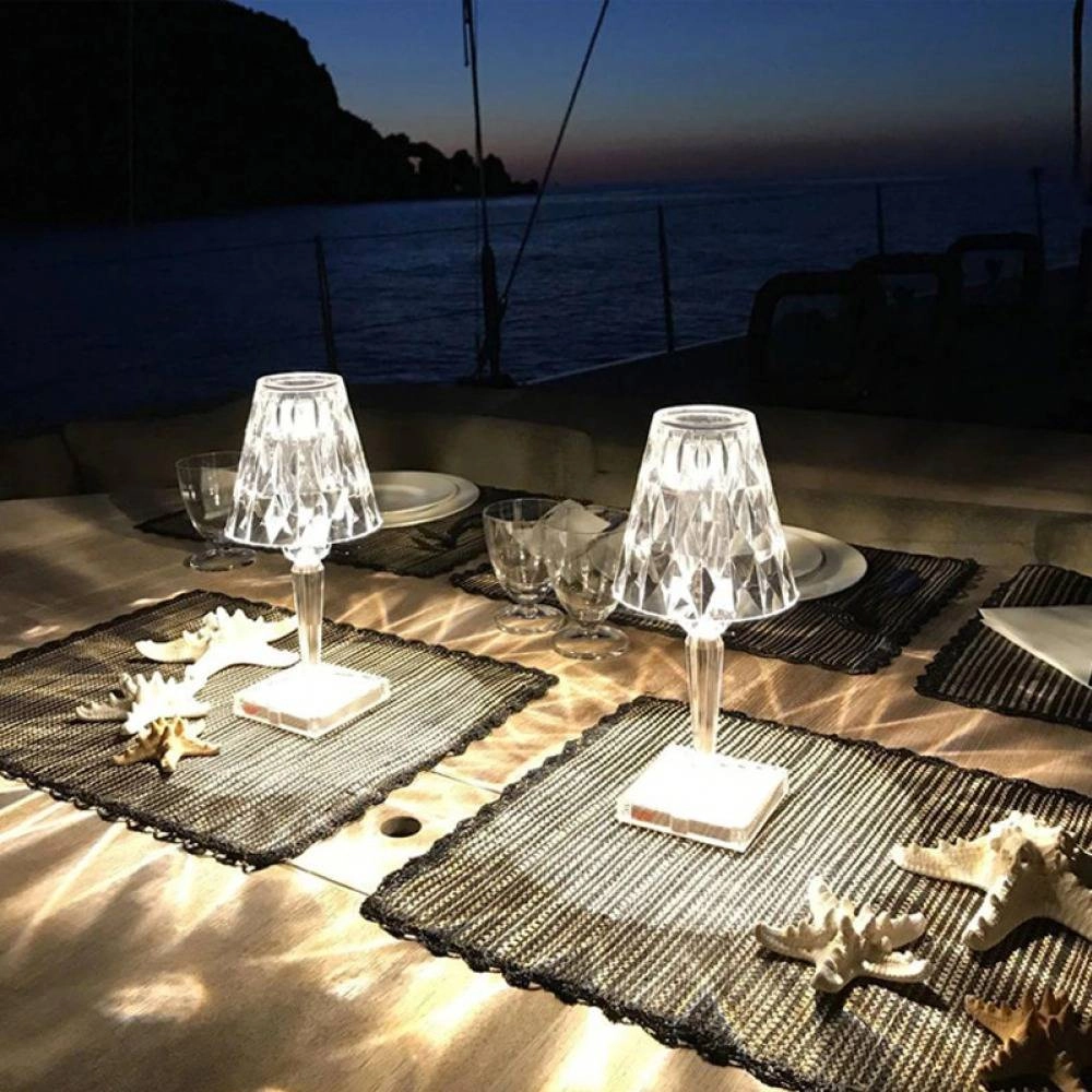 LED Diamond Crystal Light Desk Lamp