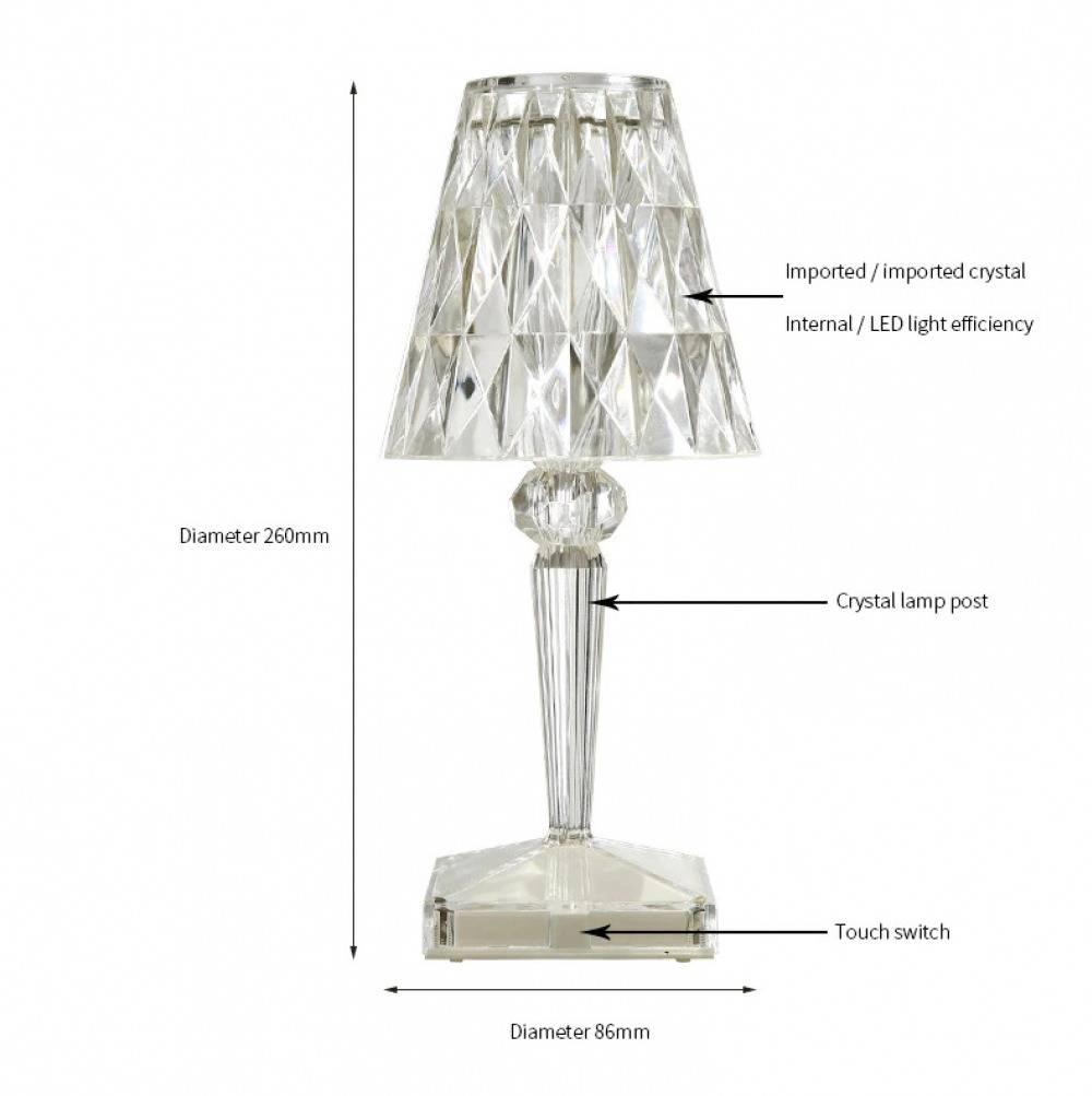 LED Diamond Crystal Light Desk Lamp