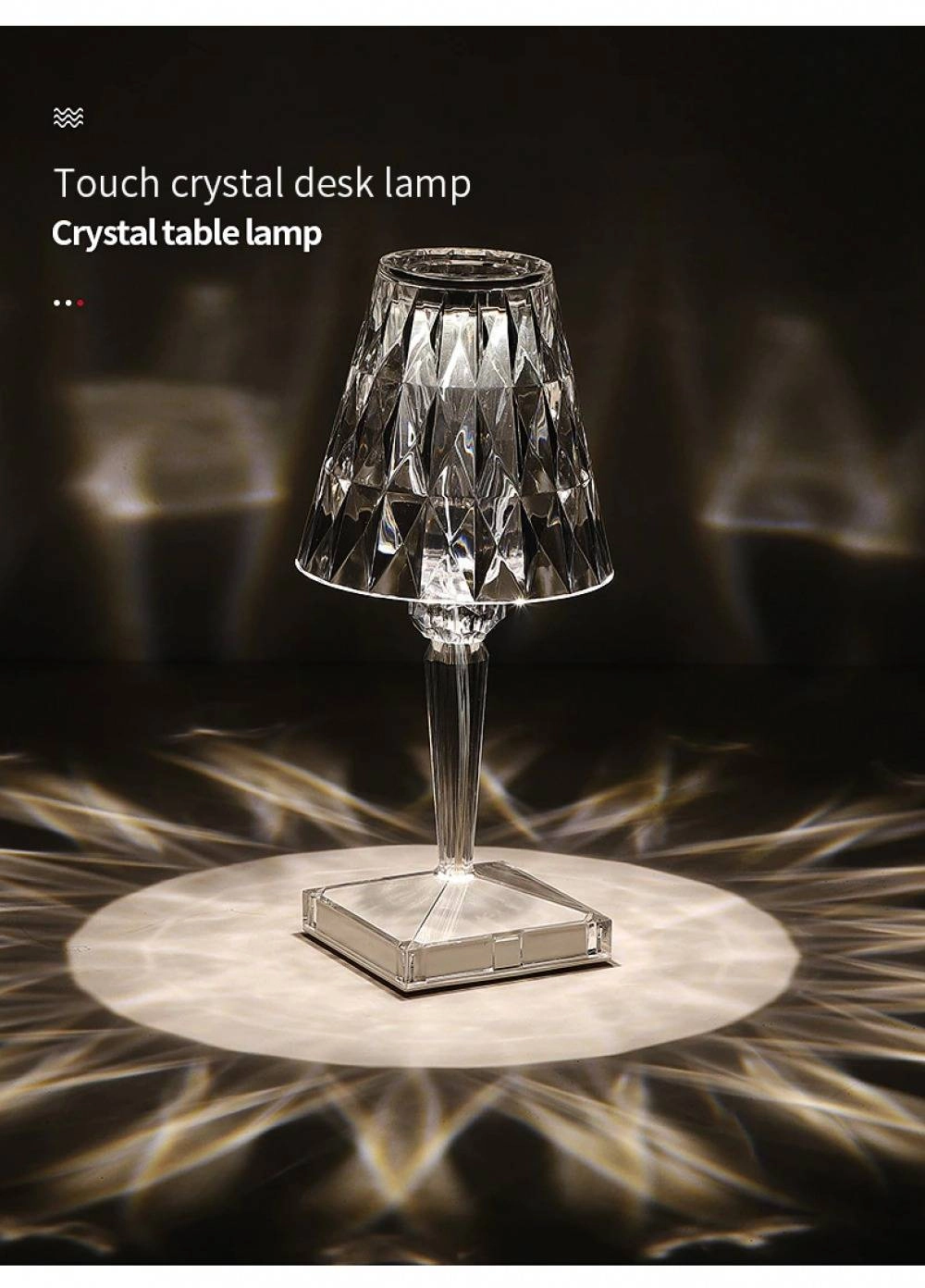 LED Diamond Crystal Light Desk Lamp