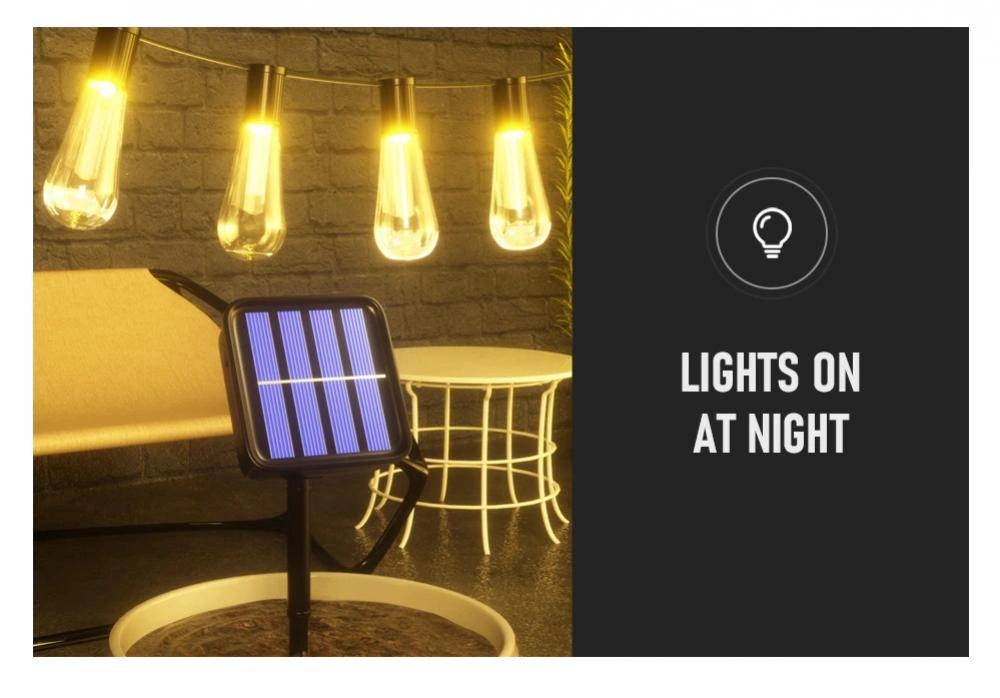 LED Solar String Lights Decoration Waterproof Garden Light Bulb