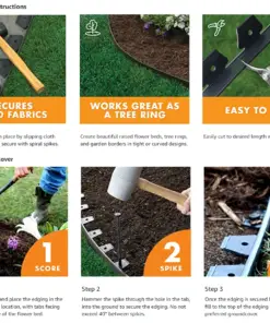 Landscape Yard Lawn Garden Edging Kit 5M