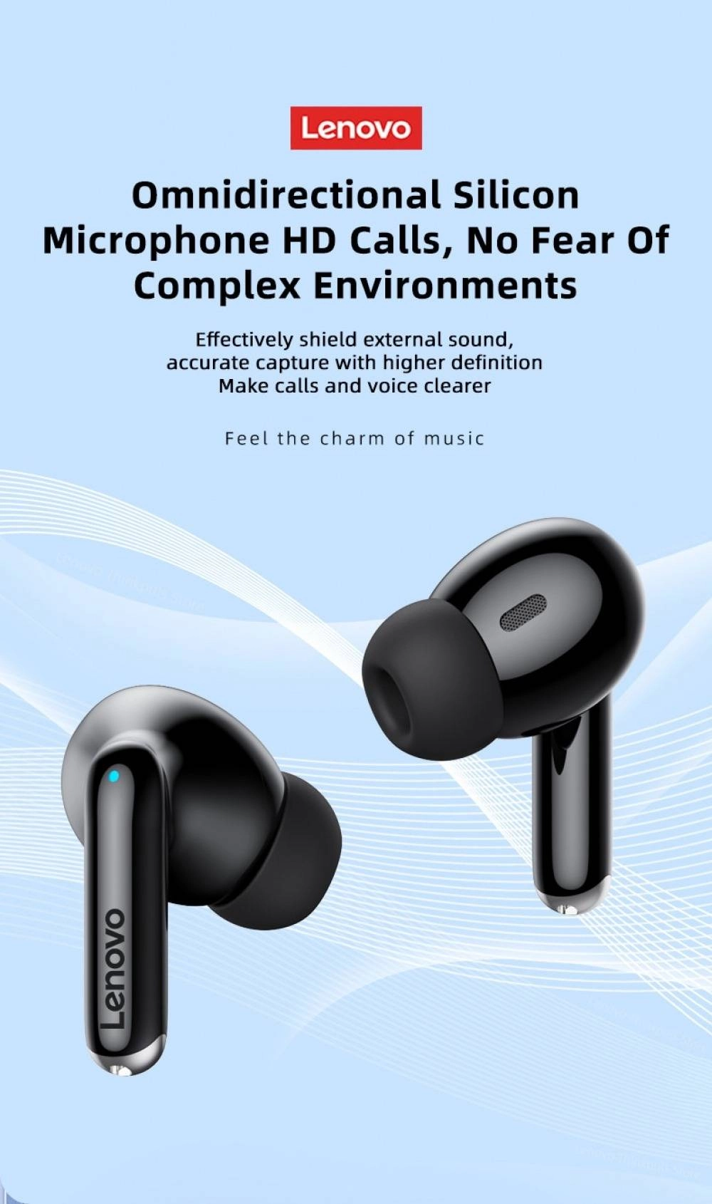 Lenovo XT88 Earphone BT5.3 Dual Stereo Noise Reduction Bass