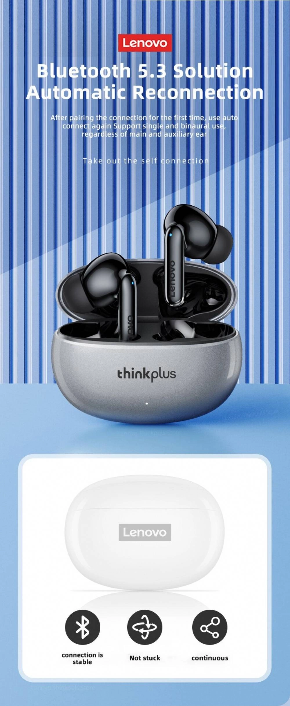 Lenovo XT88 Earphone BT5.3 Dual Stereo Noise Reduction Bass