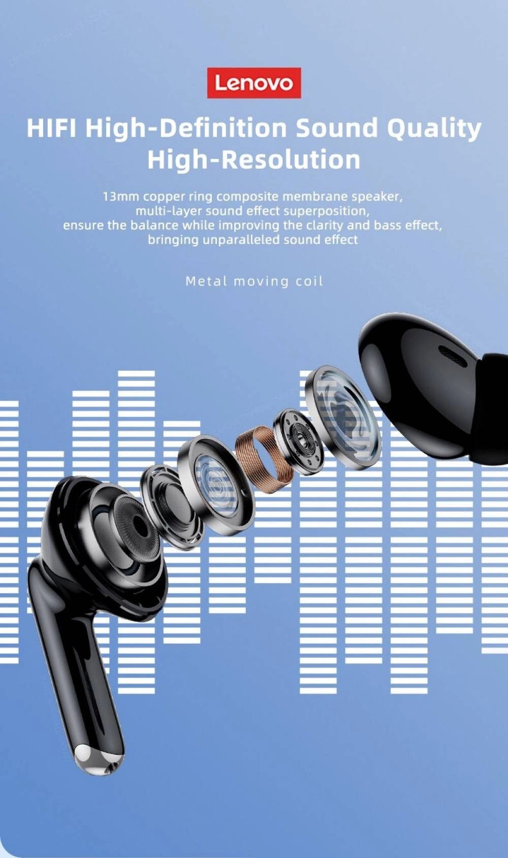 Lenovo XT88 Earphone BT5.3 Dual Stereo Noise Reduction Bass