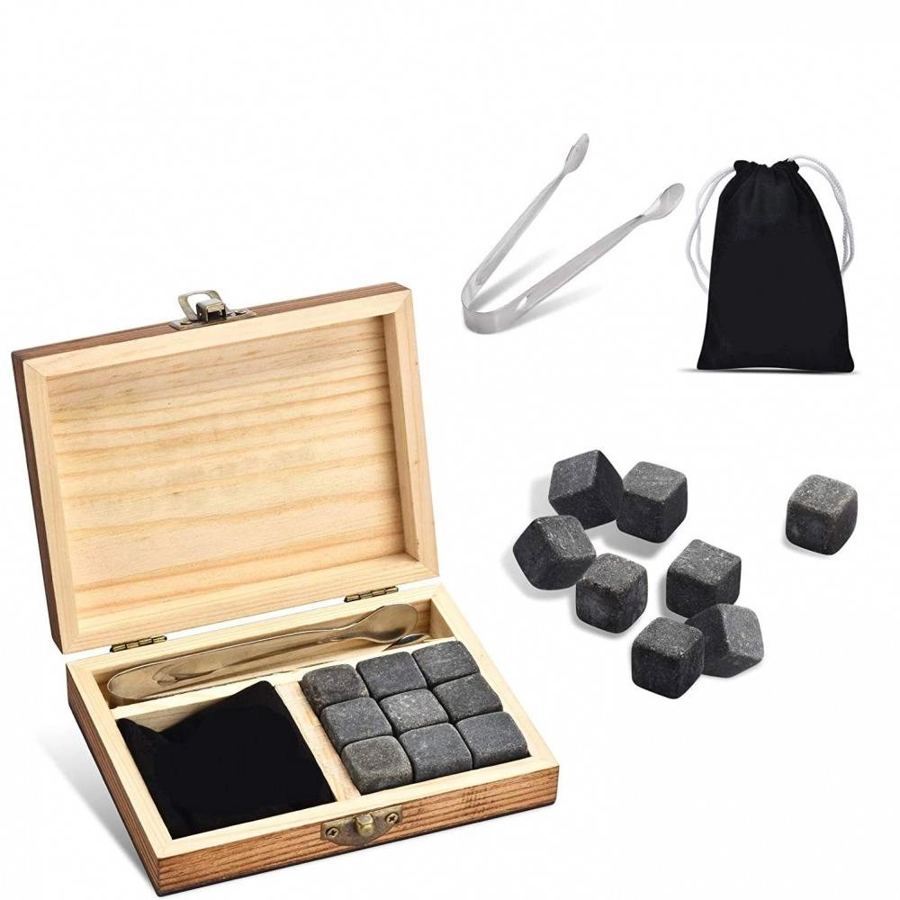 Luxury Whisky Stones Gift Set 9 Granite Ice Cube