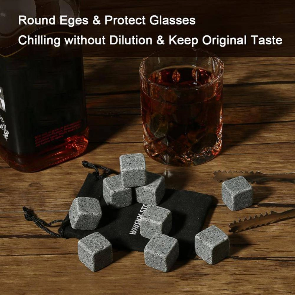 Luxury Whisky Stones Gift Set 9 Granite Ice Cube