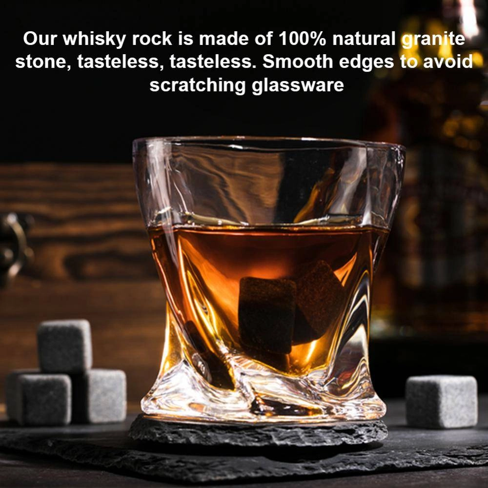 Luxury Whisky Stones Gift Set 9 Granite Ice Cube