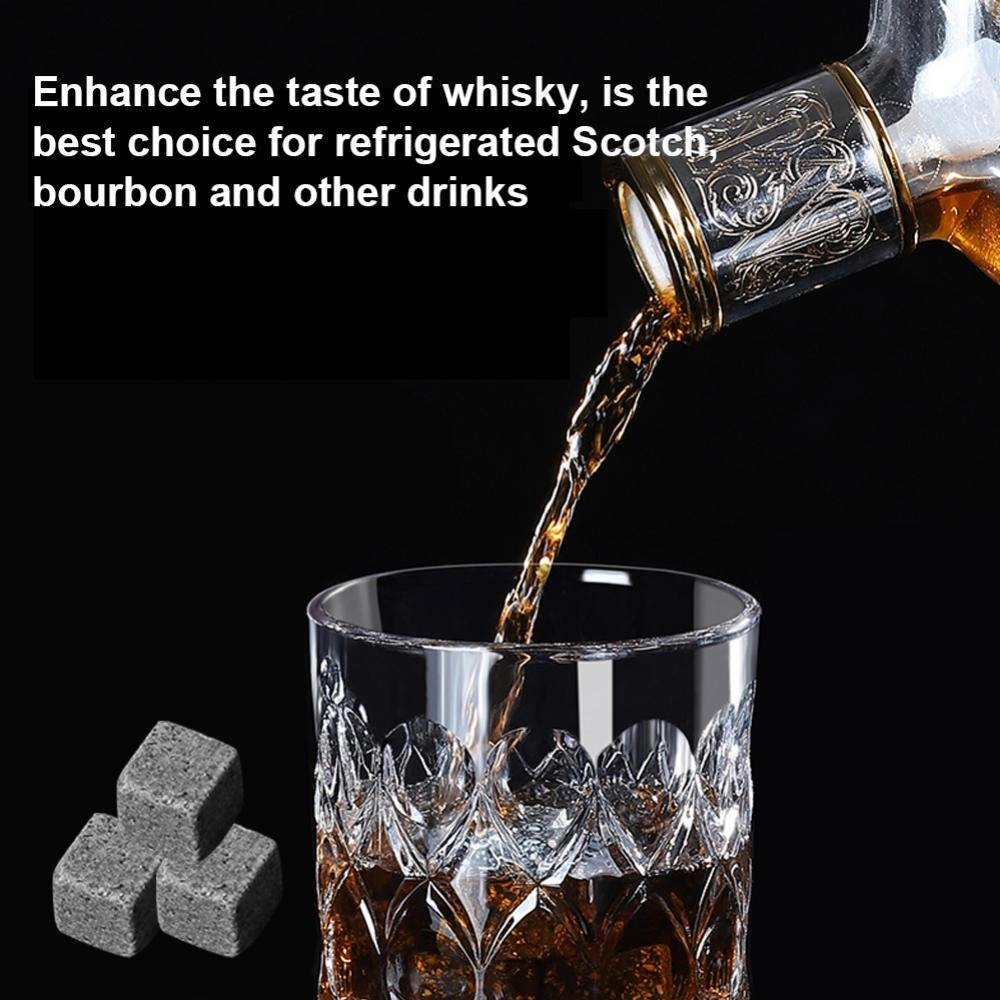 Luxury Whisky Stones Gift Set 9 Granite Ice Cube