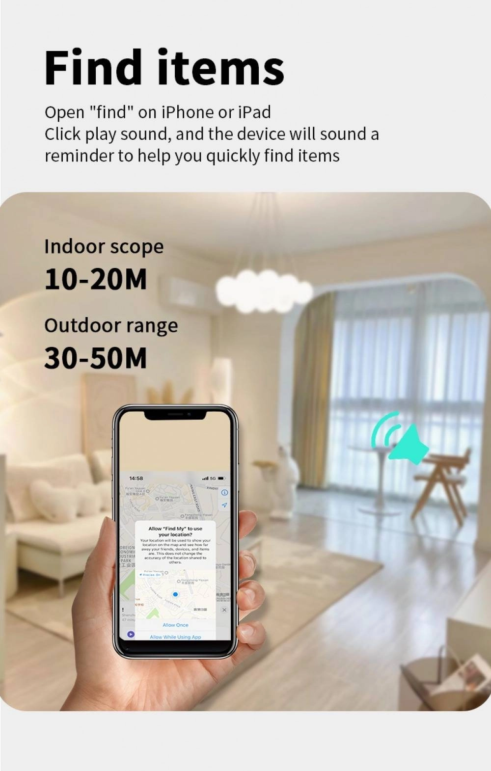 MFi Certificated iTag GPS Tracker for iPhone Apple Find My