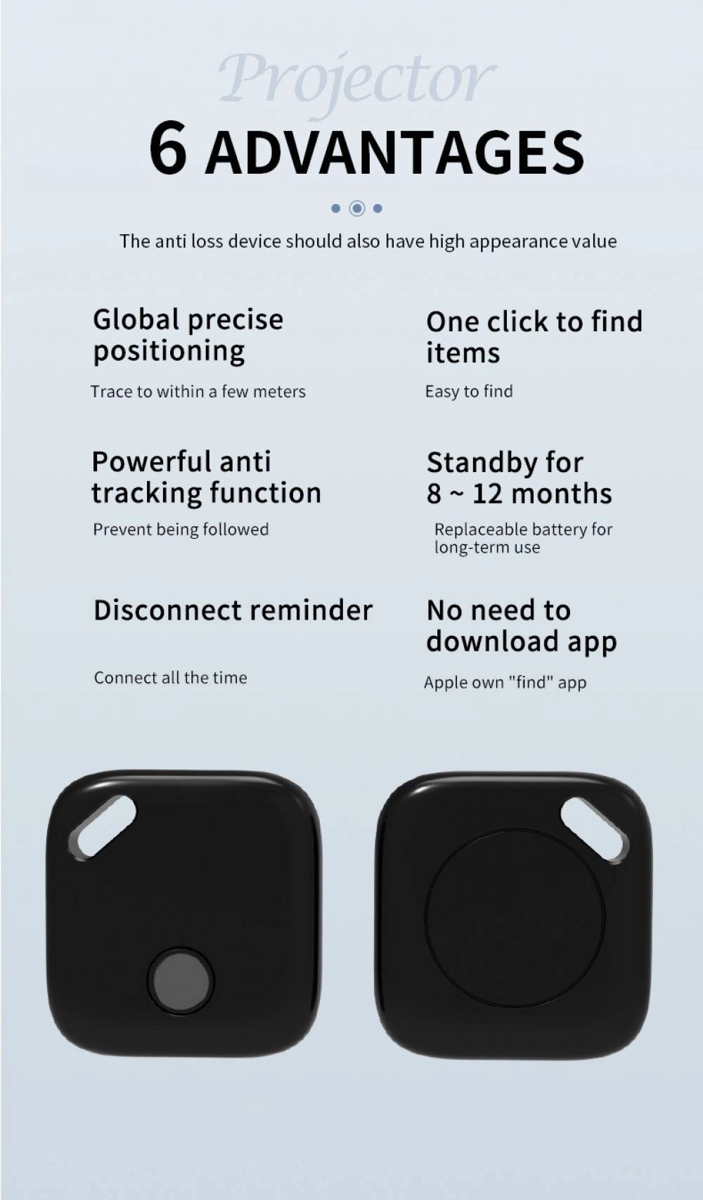 MFi Certificated iTag GPS Tracker for iPhone Apple Find My