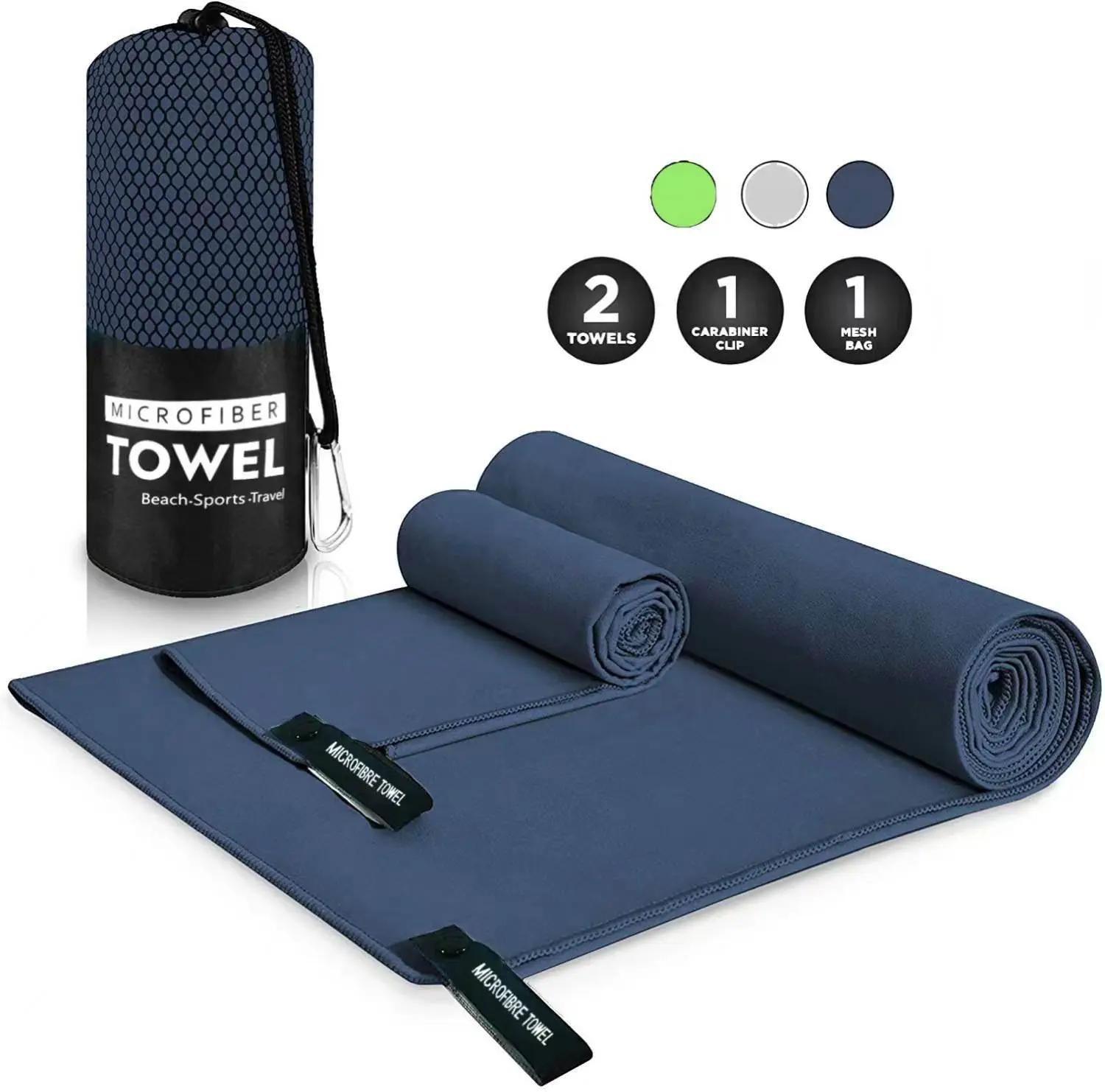 Microfiber Travel Towel Set Fast Drying Lightweight