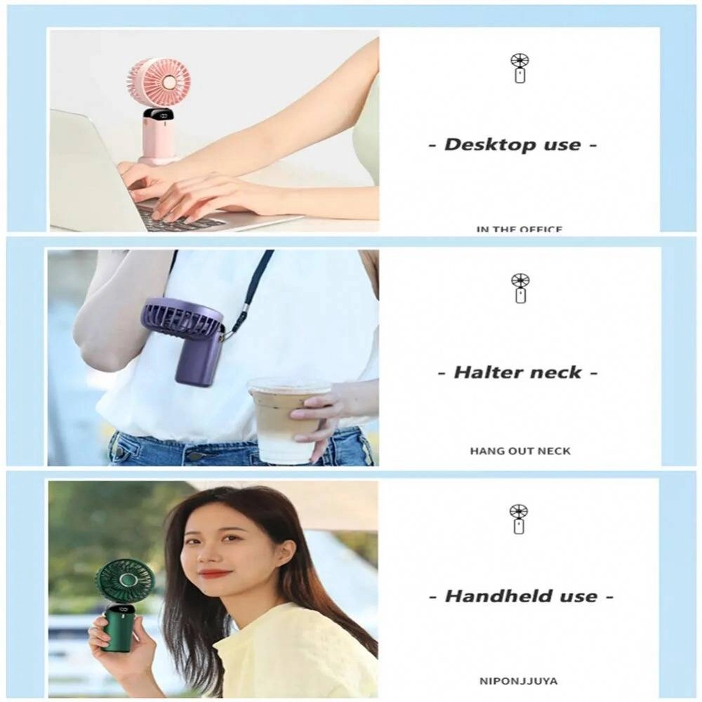 Mini Portable Cooling Fan 5-Speed Desk Fan with Base