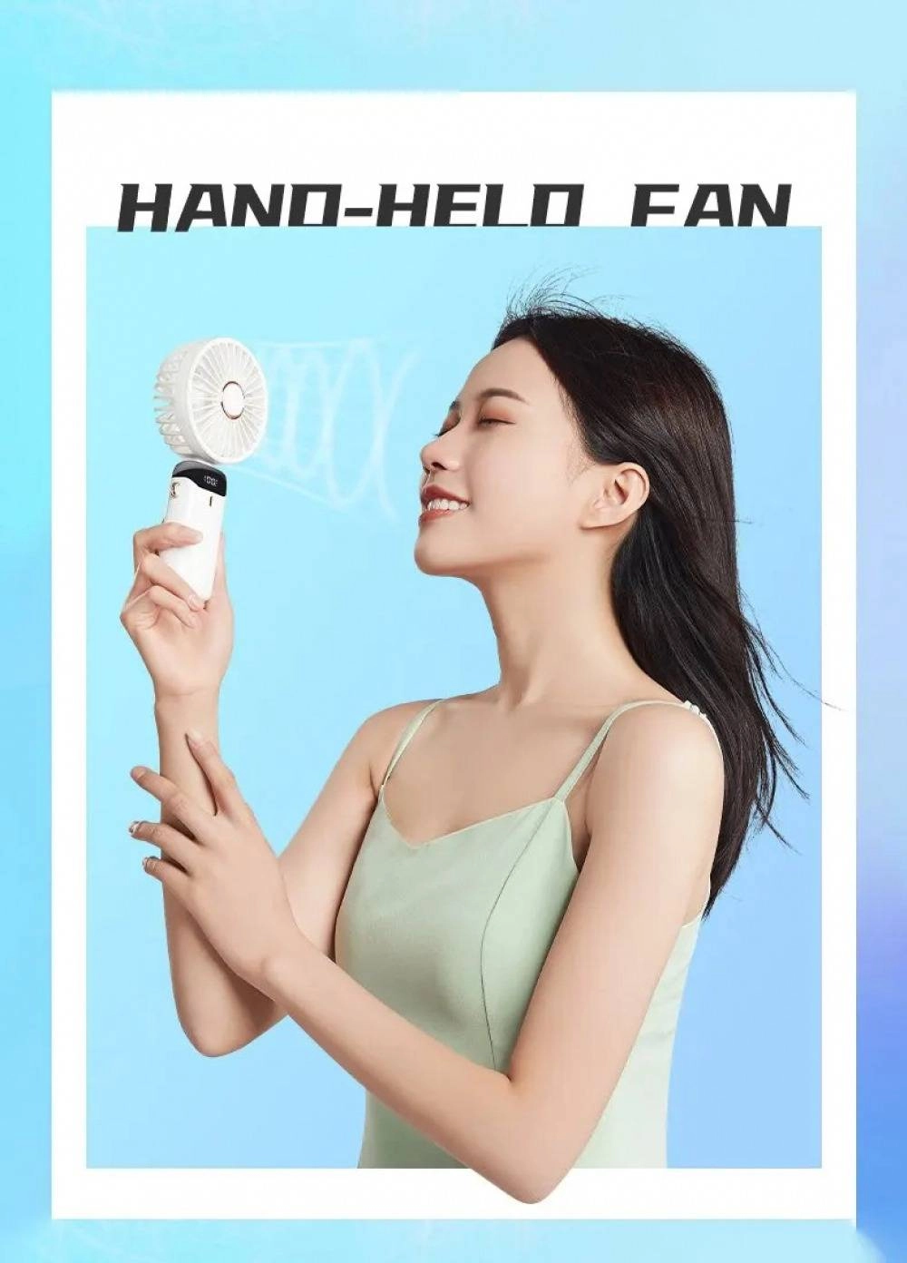 Mini Portable Cooling Fan 5-Speed Desk Fan with Base