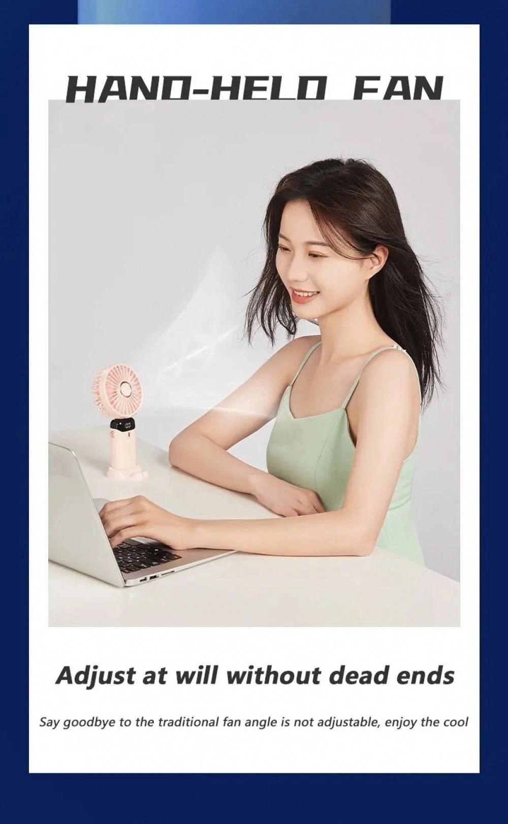 Mini Portable Cooling Fan 5-Speed Desk Fan with Base
