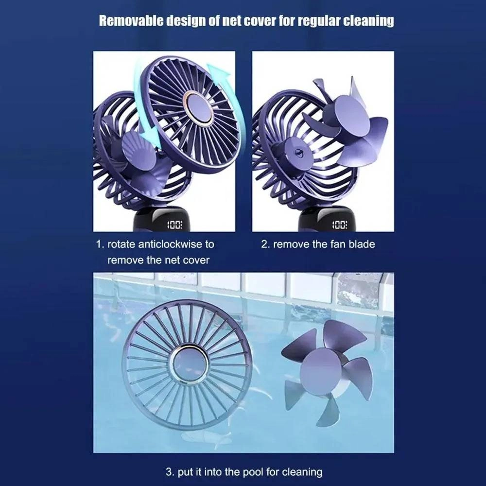 Mini Portable Cooling Fan 5-Speed Desk Fan with Base