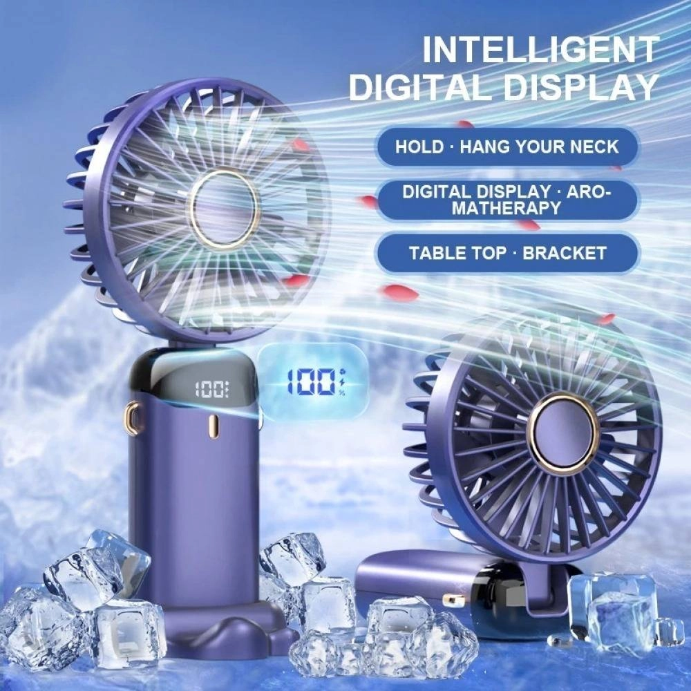 Mini Portable Cooling Fan 5-Speed Desk Fan with Base