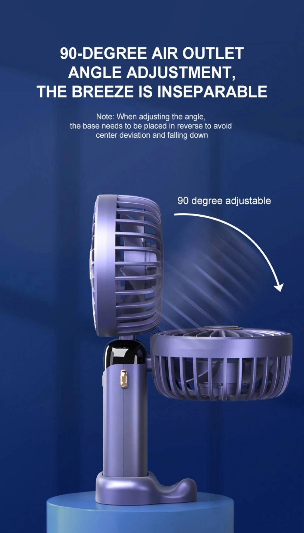 Mini Portable Cooling Fan 5-Speed Desk Fan with Base