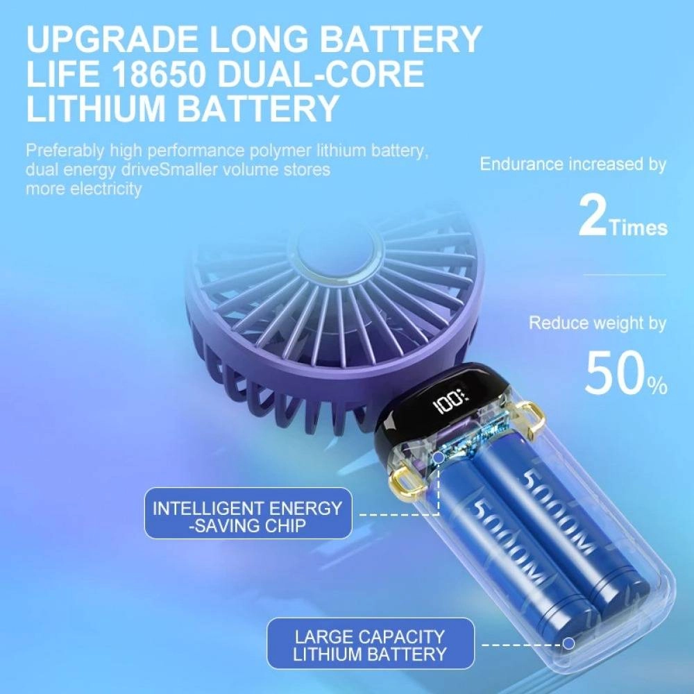 Mini Portable Cooling Fan 5-Speed Desk Fan with Base