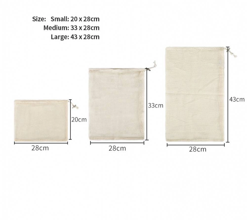 Organic Reusable Fresh Produce Cotton Food Bags