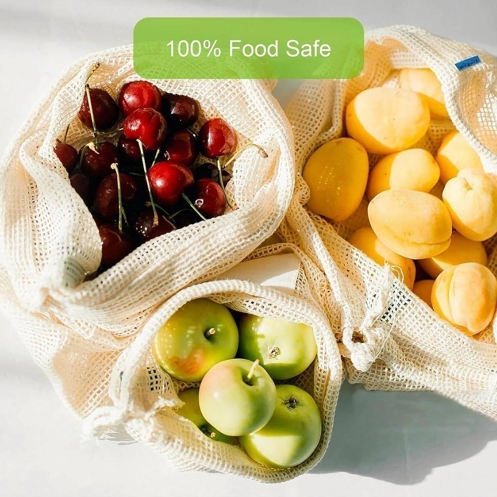 Organic Reusable Fresh Produce Cotton Food Bags