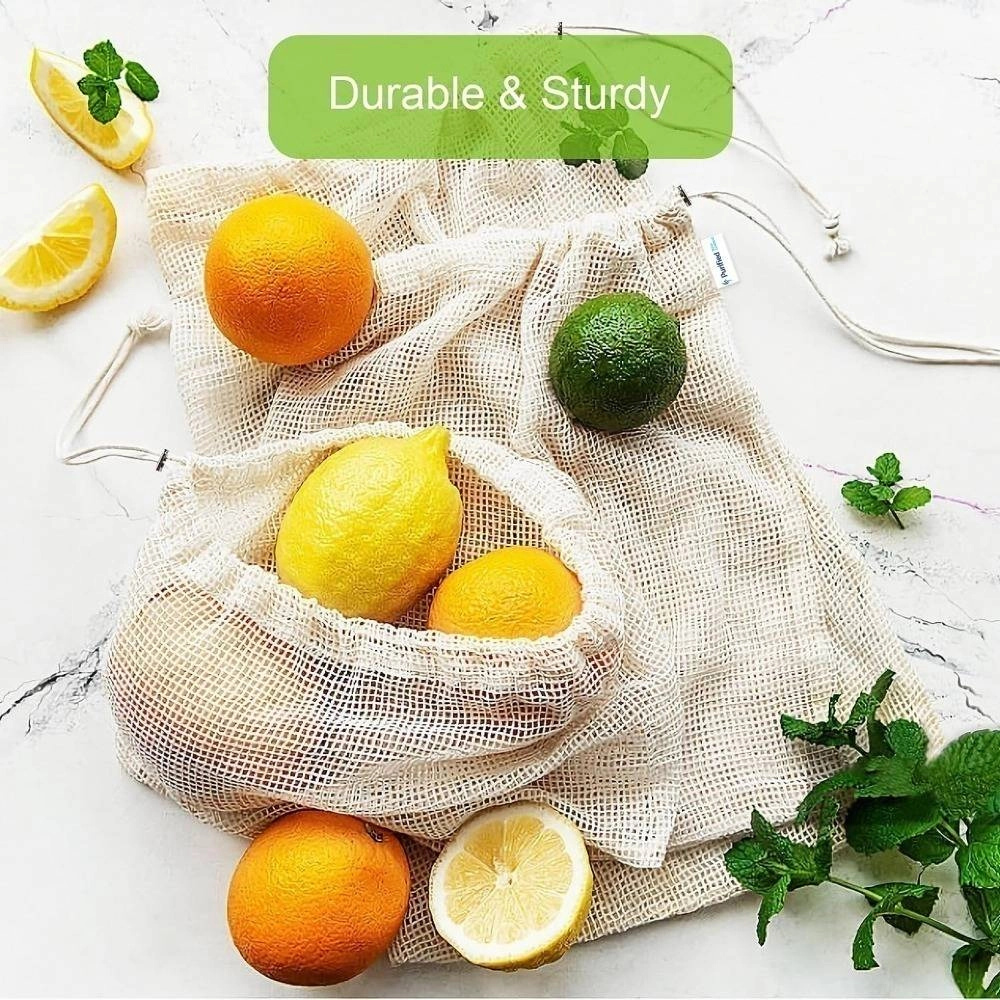 Organic Reusable Fresh Produce Cotton Food Bags