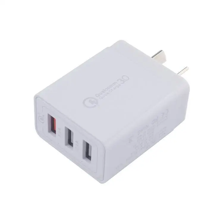 30W QC 3.0 Fast Quick iPhone Charger 3 Port USB Hub Wall Charger Adapter