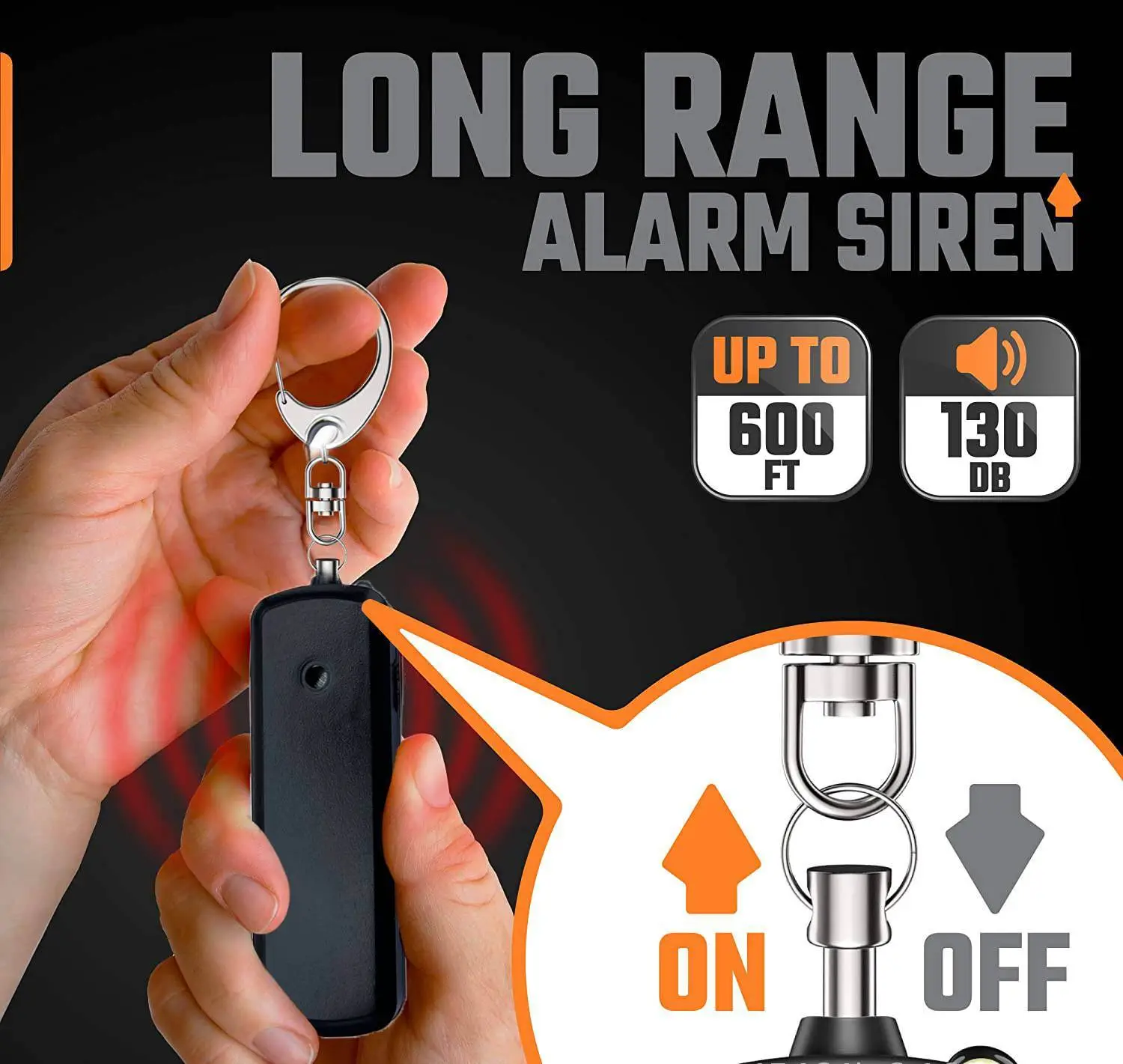 Personal Alarm Siren 130dB with LED Torch
