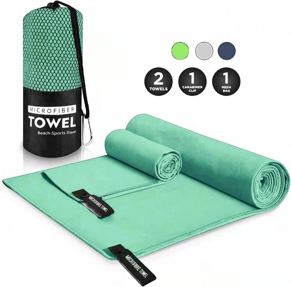 Set of 2 Microfiber Travel Towel Set Fast Drying Lightweight