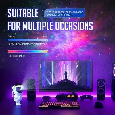 Star Projector Galaxy Night Light Spaceman Lamp
