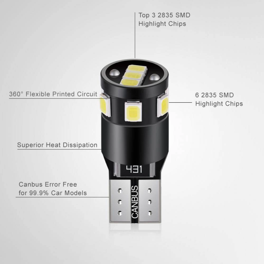 T10 Canbus LED park light bulb 2835 SMD 152lm High Lumen Super Bright