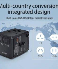 Universal GaN Travel Adapter PD Type-C 45W for MacBook laptop