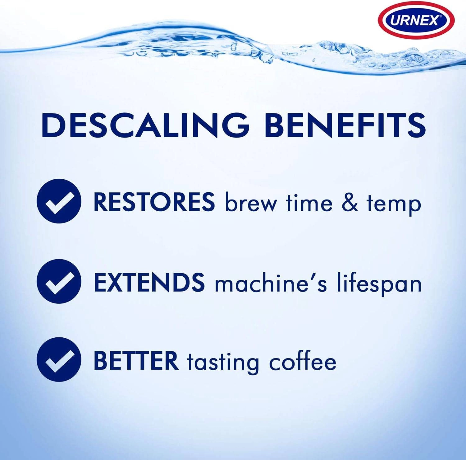 Urnex Dezcal Descaler Coffee Espresso Machine Descaling 900g