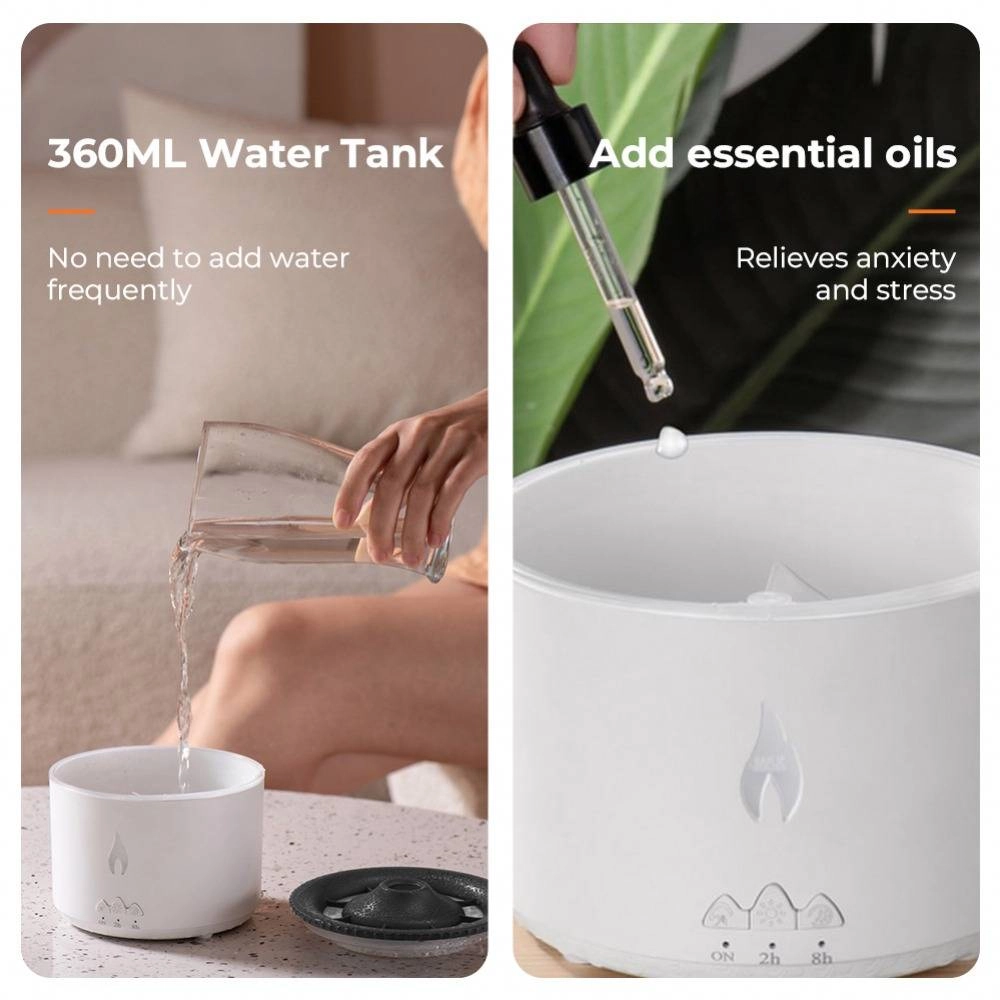 Volcano Aroma Air Diffuser Humidifier Fire Flame
