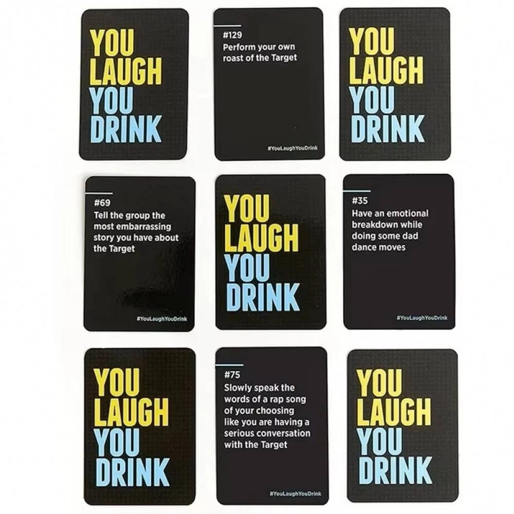You Laugh You Drink Party Board Game Card