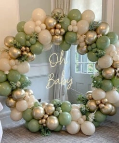 137PCS Party Balloon Birthday Wedding Balloon Sage Green Olive Garland Arch Kit