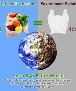 100% Organic Cotton Reusable Produce Bags Eco-Friendly bag