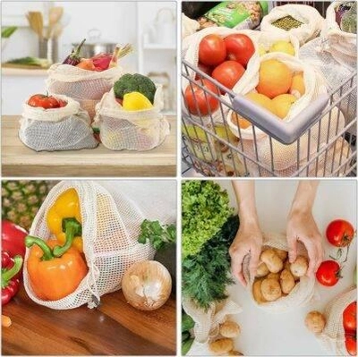 100% Organic Cotton Reusable Produce Bags Eco-Friendly bag