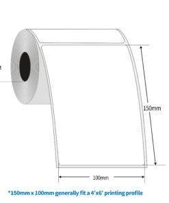 350PCs 150mm x 10mm (4×6) Thermal Transfer Courier Label Permanent Adhesive