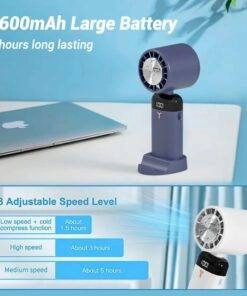 3600mAh Handheld Portable Fan USB Neck Hanging Fan