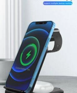 4 in 1 Wireless Charger Stand iPhone 13/14 Apple Watch 7 AirPods Pro Android Black