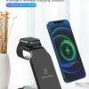 4 in 1 Wireless Charger Stand iPhone 13/14 Apple Watch 7 AirPods Pro Android Black