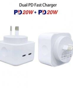 40W Dual USB-C Type-C PD Wall Charger Adapter for iPhone 15